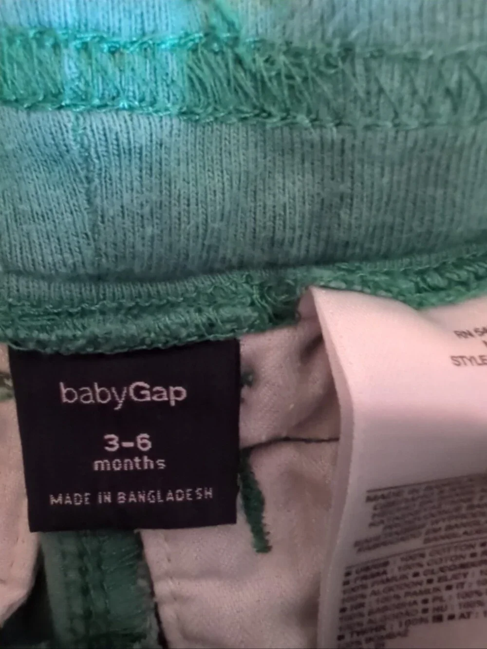 Baby Gap pull on shorts in forest green size 3-6 months.
